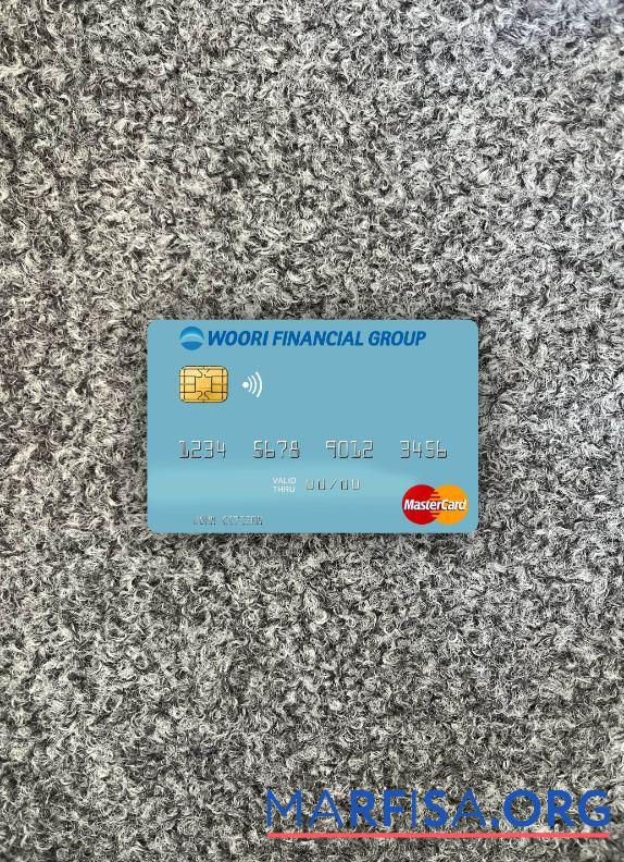 Printable South Korea Woori Financial Group mastercard photolook front template